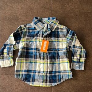 Gymboree Blue and Yellow Plaid Flannel Button Down Shirt